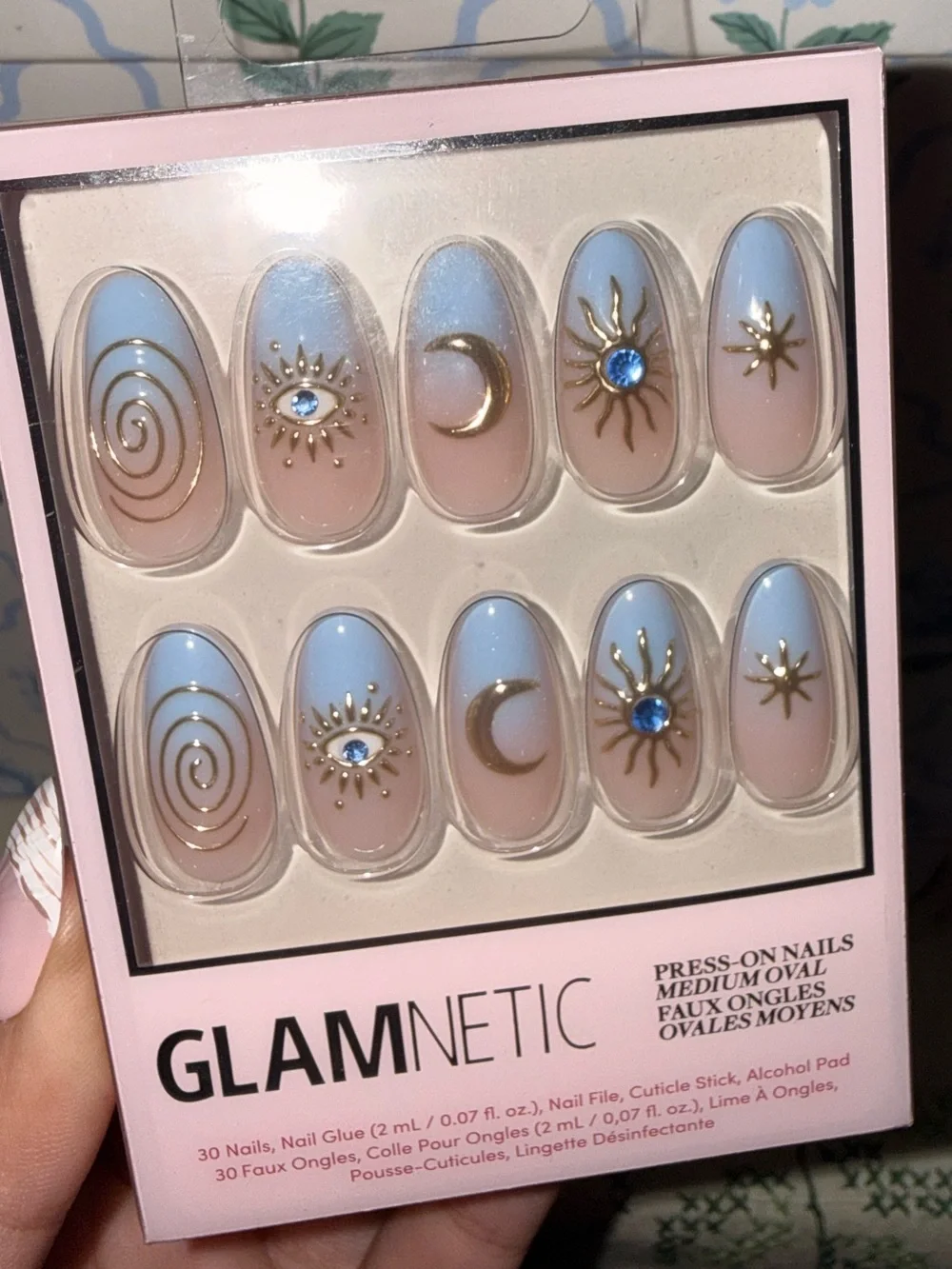 Glamnetic “Spirited Sky” Blue Ombre Celestial Press-On Nails